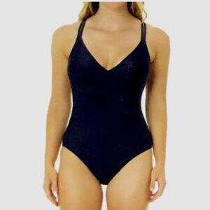 Hurley - One Piece Navy Blue Nylon Swimsuit Cross Back - size XL